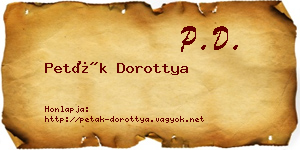 Peták Dorottya névjegykártya